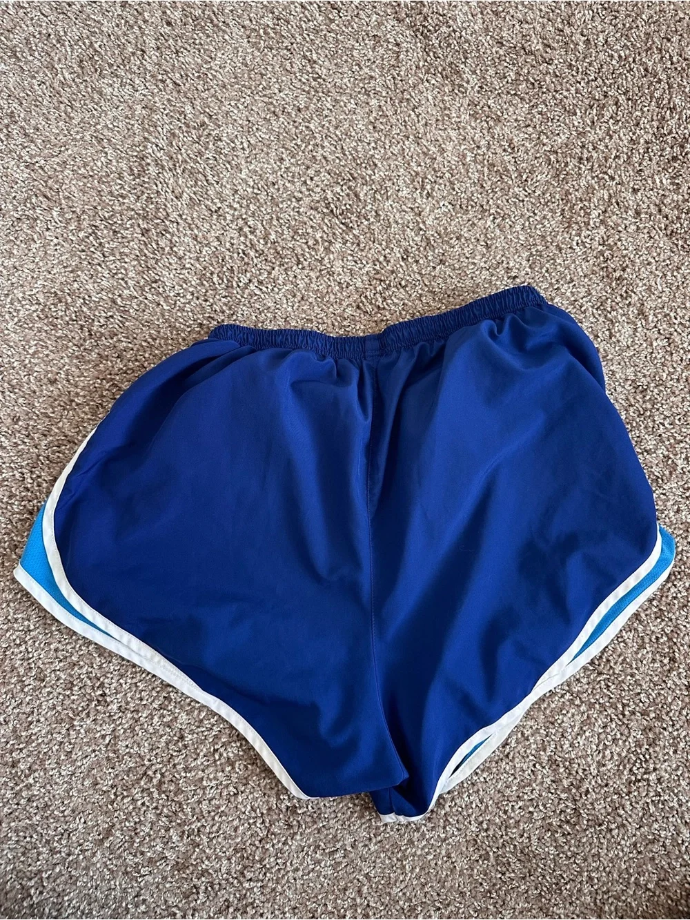 Nike Women’s Royal and Light Blue Athletic Shorts with White Trim